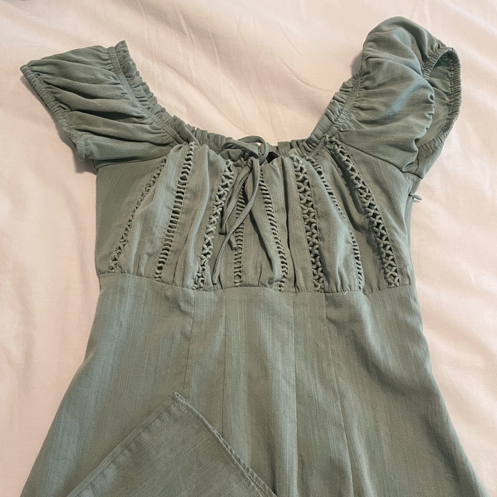 Green mini dress